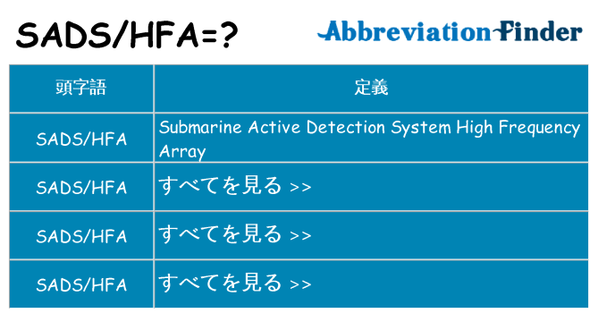 sadshfa は何の略します。