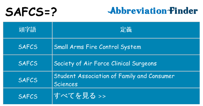 safcs は何の略します。