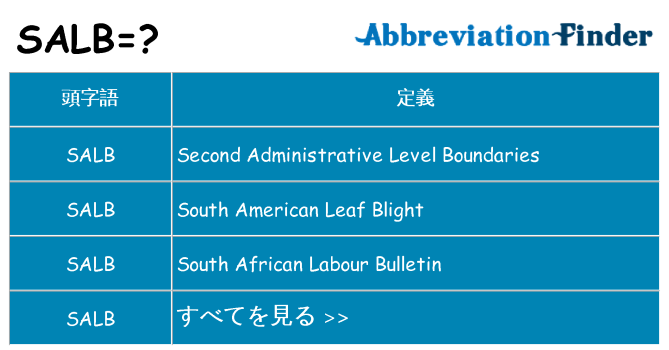 salb は何の略します。