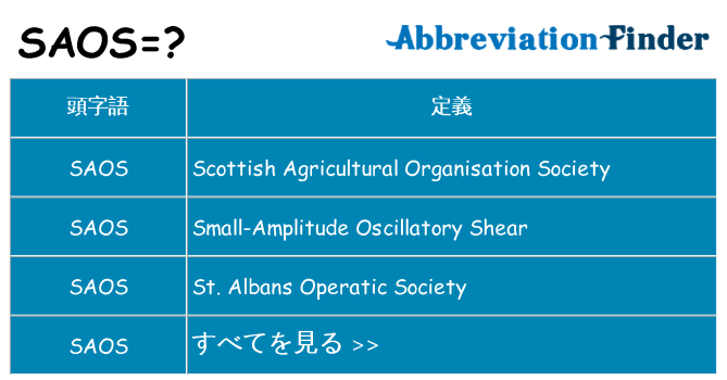 saos は何の略します。