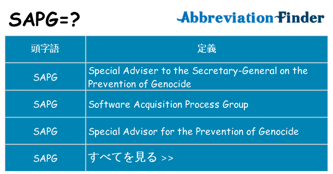 sapg は何の略します。