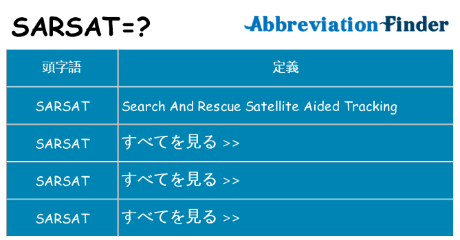 sarsat は何の略します。
