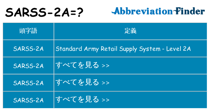 sarss-2a は何の略します。