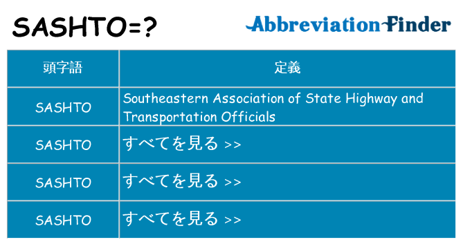 sashto は何の略します。