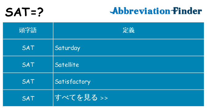 sat は何の略します。