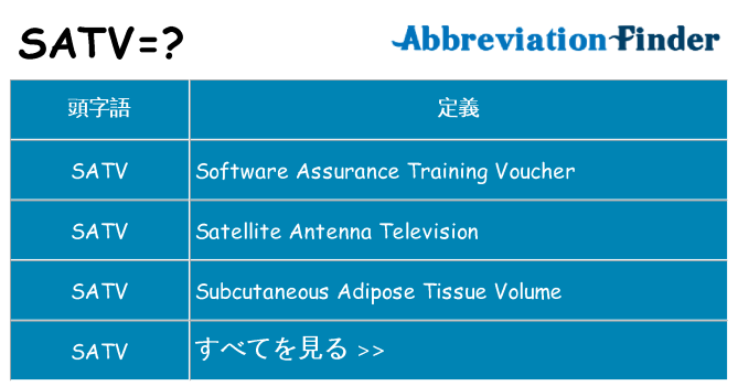 satv は何の略します。