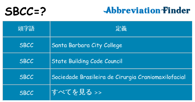 sbcc は何の略します。