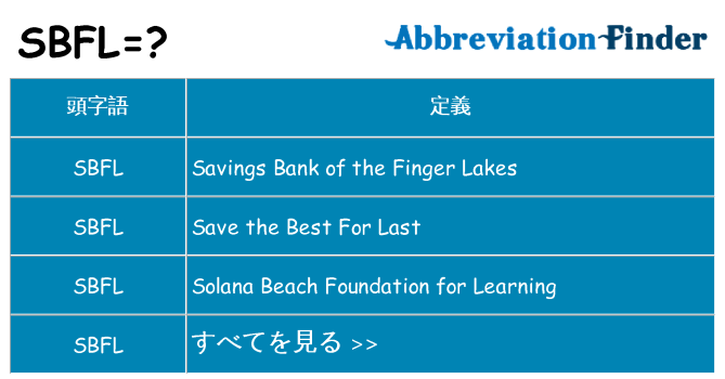 sbfl は何の略します。