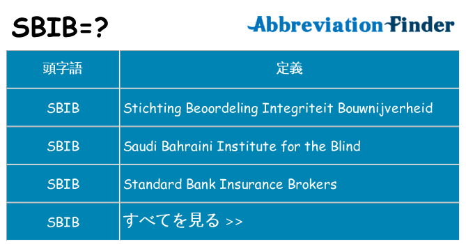 sbib は何の略します。