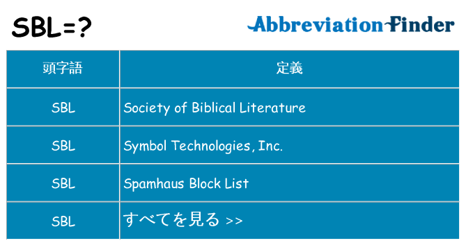 sbl は何の略します。