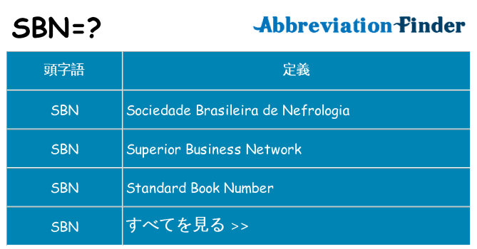 sbn は何の略します。