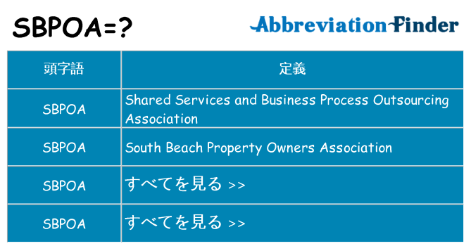 sbpoa は何の略します。