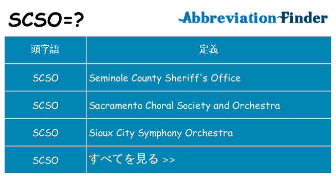 scso は何の略します。
