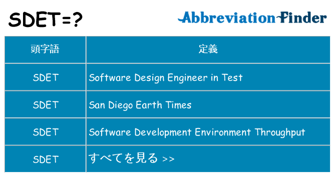 sdet は何の略します。