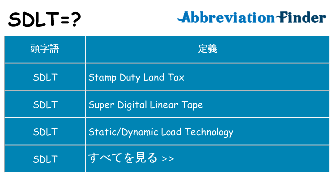 sdlt は何の略します。
