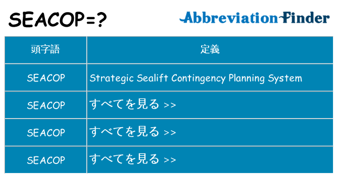 seacop は何の略します。