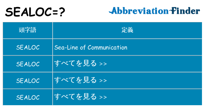 sealoc は何の略します。