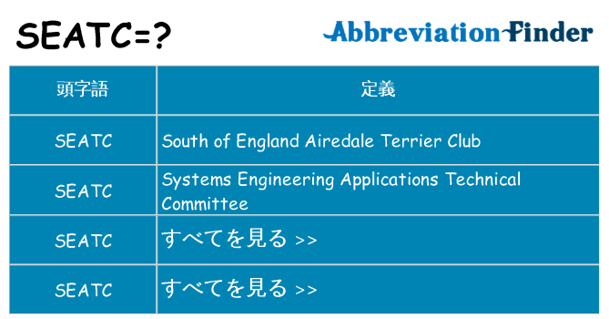 seatc は何の略します。