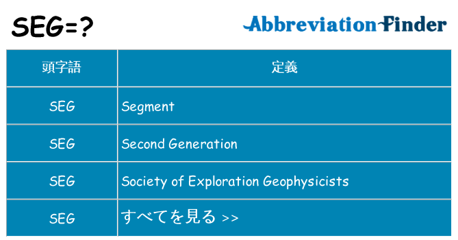 seg は何の略します。