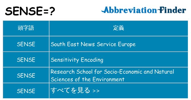 sense は何の略します。