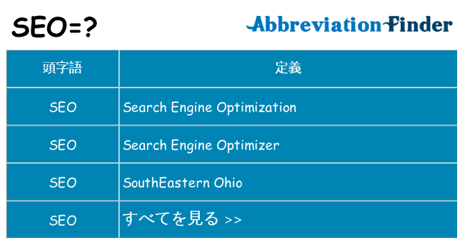 seo は何の略します。