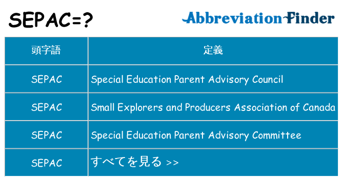 sepac は何の略します。