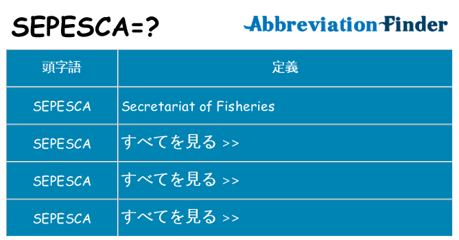 sepesca は何の略します。