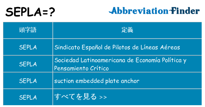 sepla は何の略します。