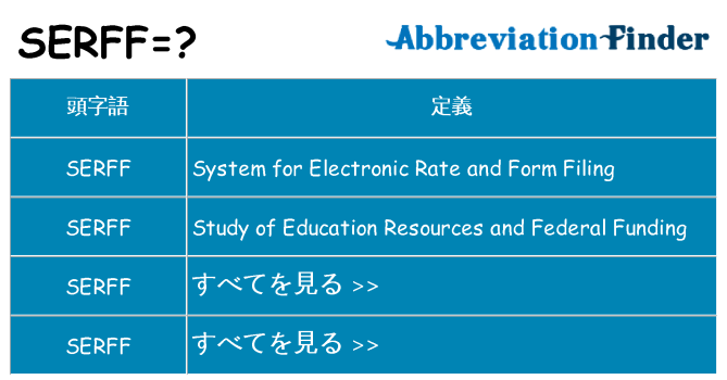 serff は何の略します。
