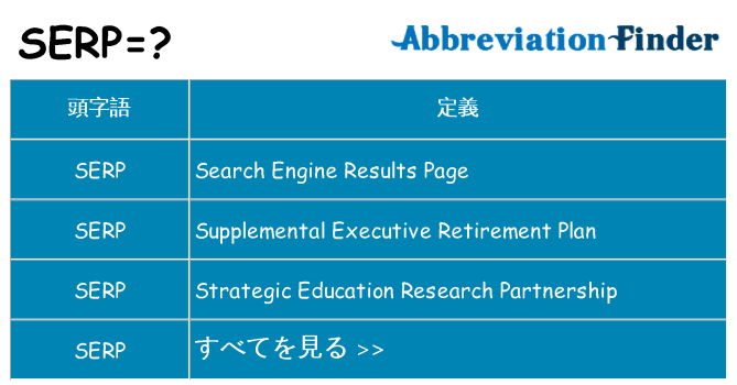 serp は何の略します。