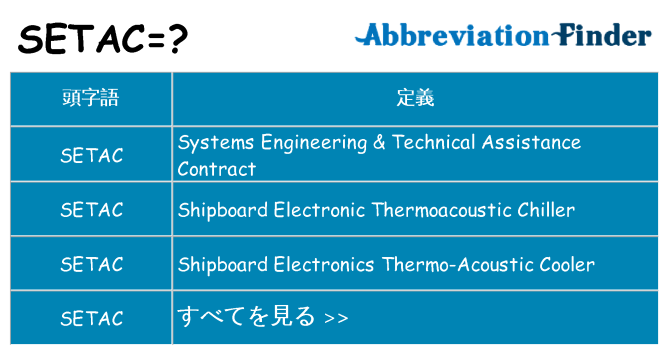 setac は何の略します。