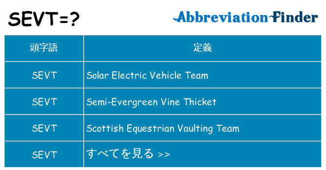 sevt は何の略します。