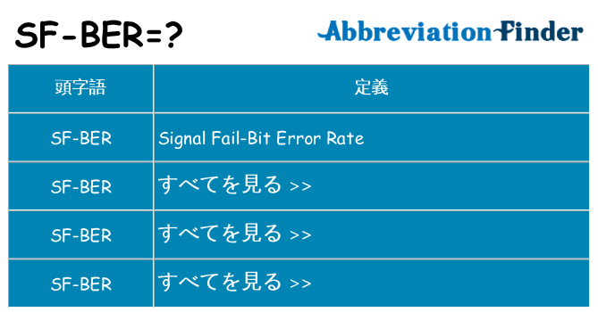 sf-ber は何の略します。