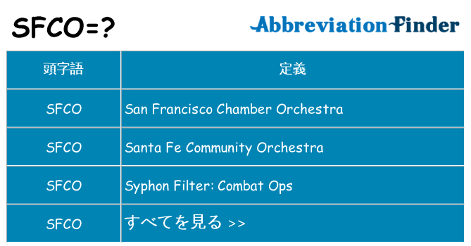 sfco は何の略します。