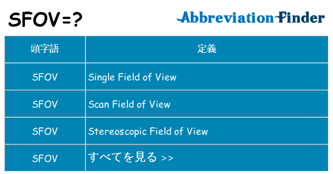 sfov は何の略します。