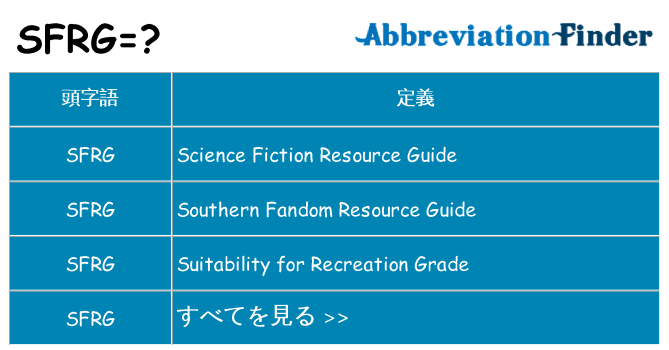 sfrg は何の略します。