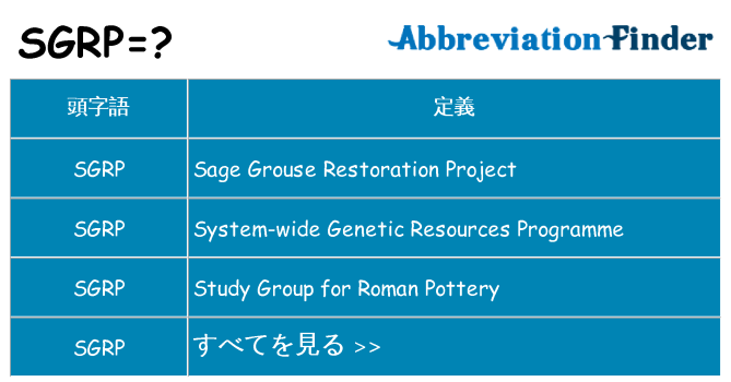 sgrp は何の略します。