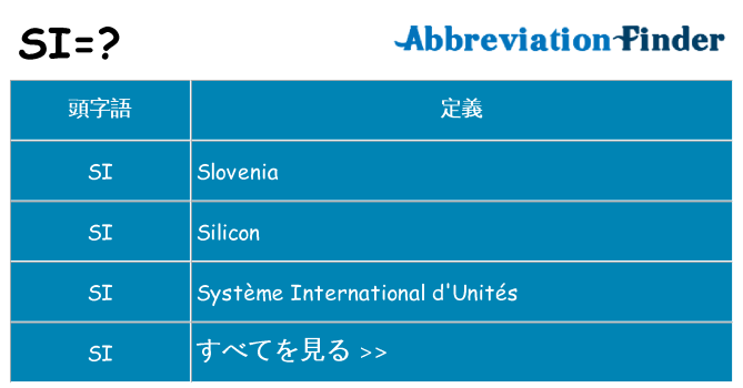si は何の略します。