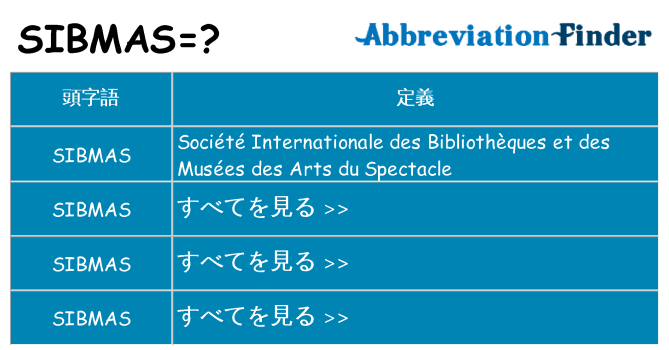 sibmas は何の略します。