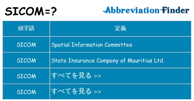 sicom は何の略します。