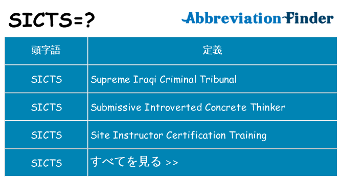 sicts は何の略します。