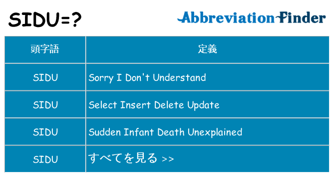sidu は何の略します。
