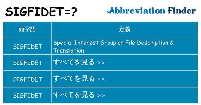 sigfidet は何の略します。