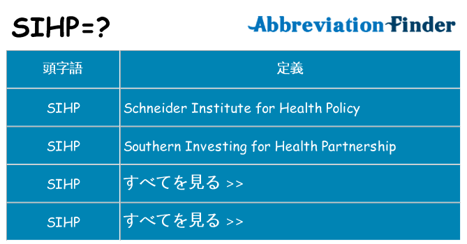 sihp は何の略します。