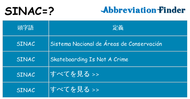 sinac は何の略します。