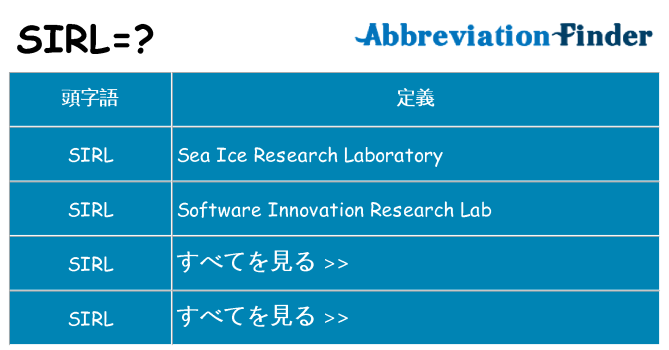 sirl は何の略します。