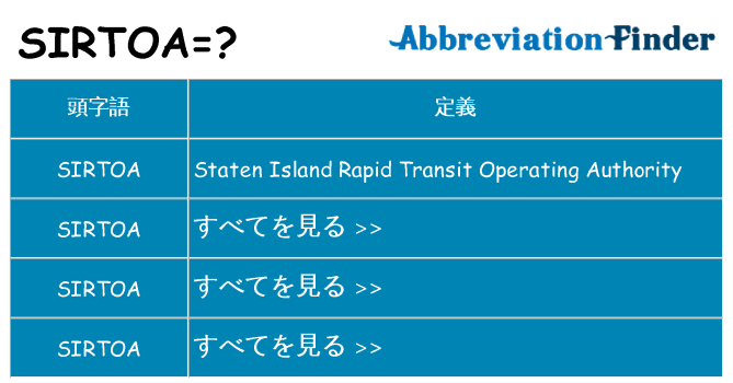 sirtoa は何の略します。