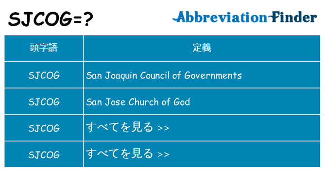 sjcog は何の略します。