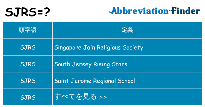 sjrs は何の略します。