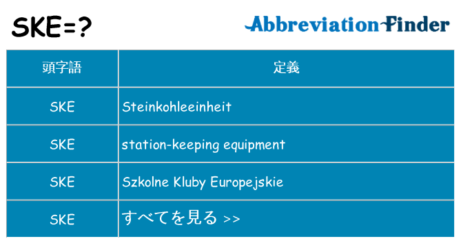 ske は何の略します。